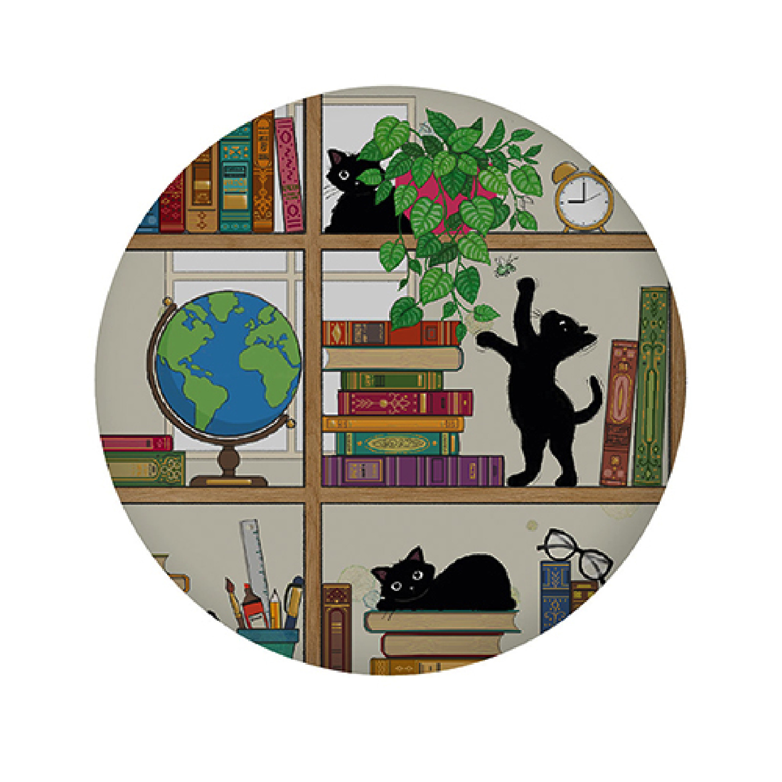 3700572791357 - Runder Magnet Bug Art Chatons Bibli