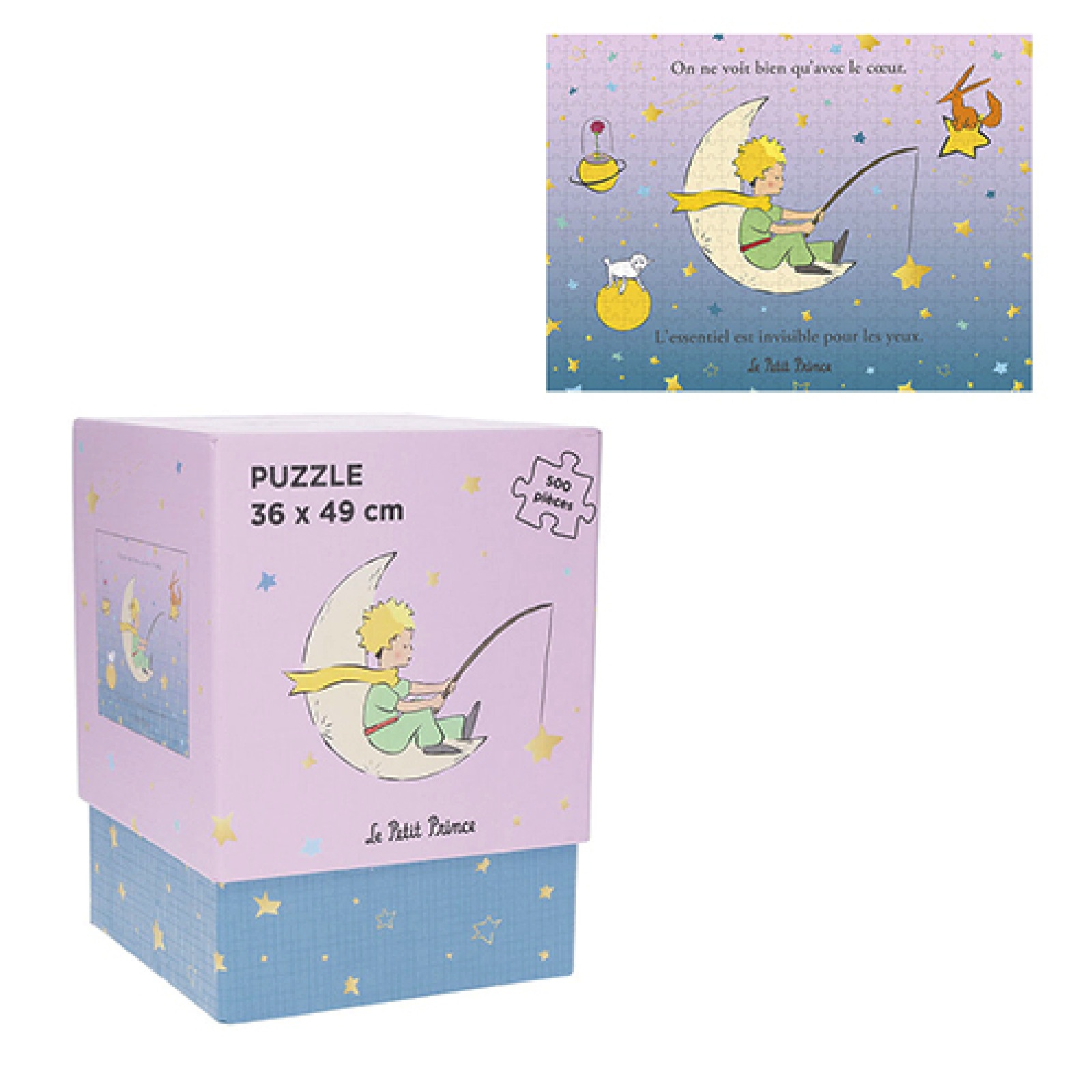 3700572800288 - 500 Teile Puzzle Set Der kleine Prinz Farbverlauf Pfirsich Sterne Kiub 3700572800288 - 500 Teile Puzzle Set Der kleine Prinz Farbverlauf Pfirsich Sterne Kiub