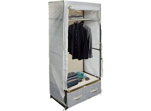 3700703911517 - Stoffschrank xl mit 2 Schubladen faltbar für Camping mit Aufhängeschiene 75 x 45 x 160 cm 75 x 45 x 160 cm - MSV