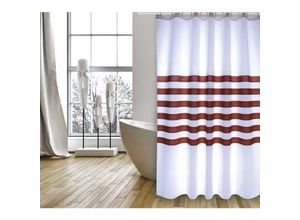 3700703934851 - - Badezimmer Vorhang Polyester 180x200 Prem Ligne Choco