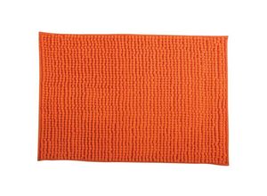 3700703956099 - Chenille Anti-Rutsch-Badematte aus Mikrofaser orange 40 x 60 cm