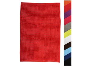 3700703956211 - Badematte Chenille Mikrofaser in rot 60 x 90 cm - MSV