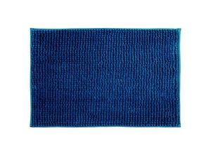 3700703956242 - Chenille Anti-Rutsch-Badematte aus Mikrofaser dunkelblau 60 x 90 cm - MSV