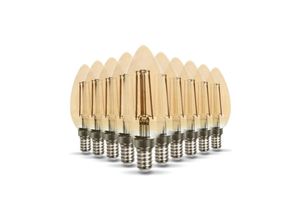 3700710810384 - Eclairage Design - Set mit 10 LED-Lampen E14 bernsteinfarben 4 w 40 w 400 lm Température de Couleur Blanc chaud 2200K