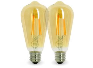 3700710813804 - Eclairage Design - Los mit 2 LED-Lampen E27 7W ST64 2200K Typ Edison Température de Couleur Blanc chaud 2200K