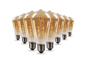 3700710815631 - Eclairage Design - Set mit 8 Birnen led E27 ST64 Ambrée Vintage Deco Filament