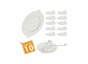 3700710816249 - Eclairage Design - Lot von 10 Spots rundes Downlight 12W schlank Température de Couleur Blanc Chaud 3000K