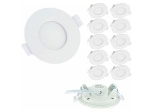 3700710816461 - Eclairage Design - 10er Set Einbaustrahler led Panel Extraflach 3W Température de Couleur Blanc Chaud 3000K