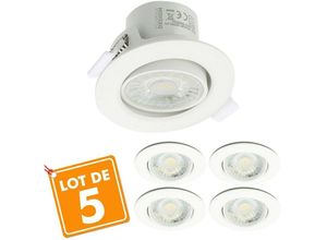 3700710816560 - Eclairage Design - 5er-Set Valence 8W verstellbare LED-Einbaustrahler Equ 75W Température de Couleur Blanc neutre 4000K