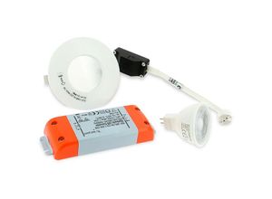 3700710819387 - Eclairage Design - LED-Scheinwerfer komplettes Badezimmer IP65 Weiß 82mm + GU53 Glühbirne Température de Couleur Blanc Chaud 3000K