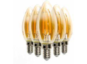 3700710823193 - Eclairage Design - Los mit 5 LED-Lampen E14 C35 Amber Filament 4W