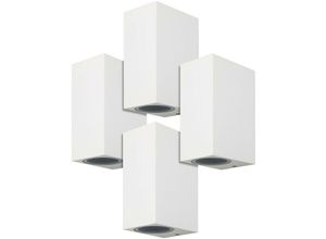 3700710828907 - Arum Lighting - Set mit 4 rechteckigen weißen MANATHAN-Wandleuchten für den Außenbereich 2x GU10 IP54