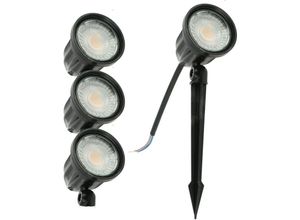 3700710829164 - Arum Lighting - 4er Set mira 7W Eq 70W Garten Spike Spotlights Außen IP65 Température de Couleur Blanc Chaud 3000K