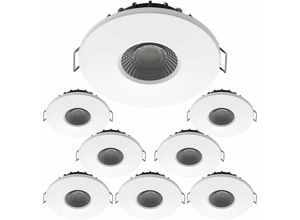 3700710832706 - Arum Lighting - Set mit 8 LED-Einbaustrahlern 8W milan cct IP65 IK07 mit dimmbarem Transformator