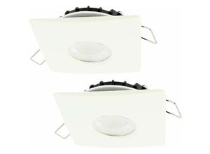 3700710832898 - Arum Lighting - Set mit 2 LED-Einbauspots 8 w milan cct IP65 IK07 Weißer quadratischer Kragen mit dimmbarem Transformator