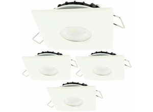 3700710832904 - Arum Lighting - Set mit 4 LED-Einbaustrahlern 8 w milan cct IP65 IK07 Weißer quadratischer Rahmen mit dimmbarem Transformator