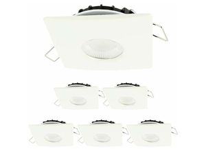 3700710832911 - Arum Lighting - Set mit 6 8 w LED-Einbauspots milan cct IP65 IK07 Weißer quadratischer Rahmen mit dimmbarem Transformator