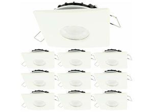 3700710832935 - Arum Lighting - Set mit 10 LED-Einbaustrahlern 8W milan cct IP65 IK07 Weißer quadratischer Kragen mit dimmbarem Transformator