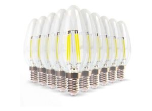 3700710833116 - Packung mit 10 LED-Lampen E14 Flame Filament 6W Eq 60W warmweiß 2700K