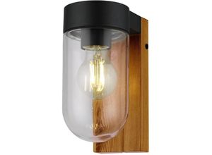 3700710833567 - Arum Lighting - Wandleuchte baza Metall außen Holzoptik E27