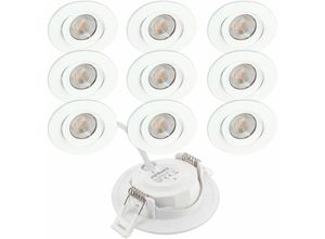 3700710833741 - Arum Lighting - 10 LED-Einbauleuchten asturia Einstellbar 7W Äq 75W Température de Couleur Blanc neutre 4000K