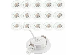 3700710833765 - Arum Lighting - 15 LED-Einbauleuchten asturia Einstellbar 7W Äq 75W Température de Couleur Blanc neutre 4000K