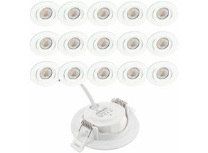 3700710833772 - Arum Lighting - 15 LED-Einbauleuchten asturia Einstellbar 7W Äq 75W Température de Couleur Blanc Chaud 3000K