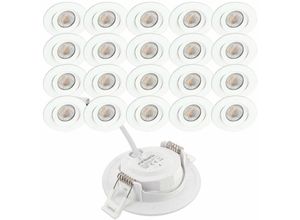 3700710833789 - Arum Lighting - 20 LED-Einbauleuchten asturia Einstellbar 7W Äq 75W Température de Couleur Blanc neutre 4000K