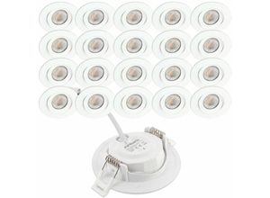 3700710833796 - Arum Lighting - 20 LED-Einbauleuchten asturia Einstellbar 7W Äq 75W Température de Couleur Blanc Chaud 3000K