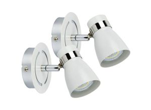 3700710836476 - Arum Lighting - Set mit 2 Wandleuchten hampton GU10 in Weiß und Chrom