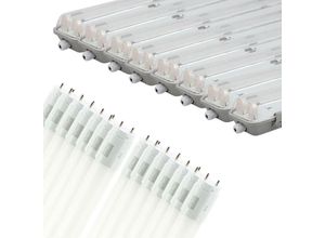 3700710838265 - Lot de 8 boîtiers 120 cm + 16 tubes 120 cm (réglette pour garage cave) Blanc froid 6000K