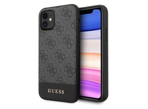 3700740469774 - Guess 4G Bottom Stripe Collection – iPhone 11 Hülle (Grau)