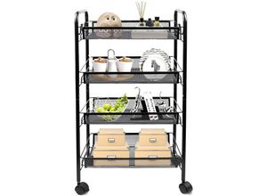 3700778716956 - So-tech - Aufbewahrungswagen Home Organizer 4 Lagen 835 x 46 x 27 cm Schwarz Material Eisen