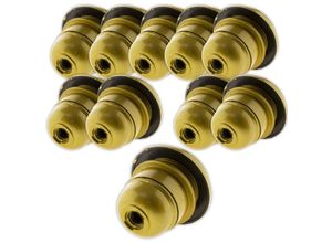 3700976204477 - Set mit 10 E27-Fassungen aus Thermoplast mit einfachem Ring Gold - Zenitech