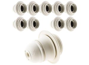 3700976204491 - Set mit 10 E27-Fassungen aus Thermoplast mit einfachem Ring Weiß - Zenitech