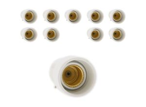 3700976204606 - Set mit 10 Adapter-Fassungen für Lampen - Stecker B22 zu Buchse E14 - Weiß - Zenitech