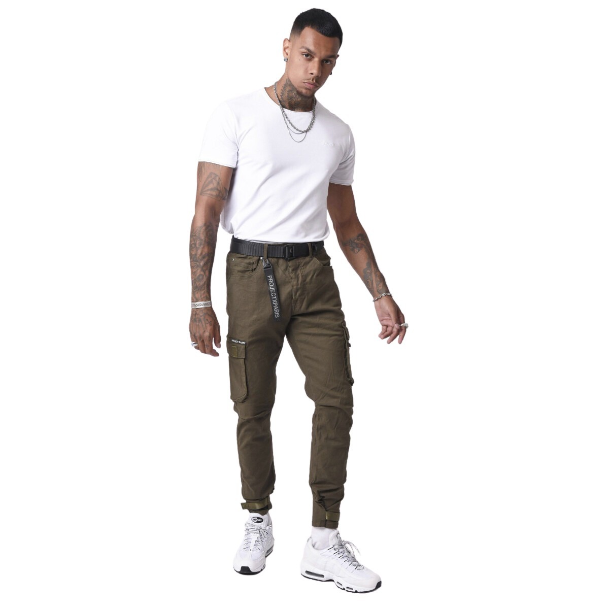 3701161787539 - Cargo-Jeans mit Taschen und Straffungsband unten Project X Paris