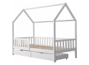 3701227217345 - Happy Garden - Hüttenbett für Kinder 190x90cm weiß mit Schubladen marceau - Weiß