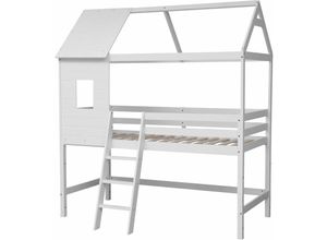 3701227217680 - Happy Garden - Mezzanine-Hüttenbett für Kinder 190x90cm weiß margot