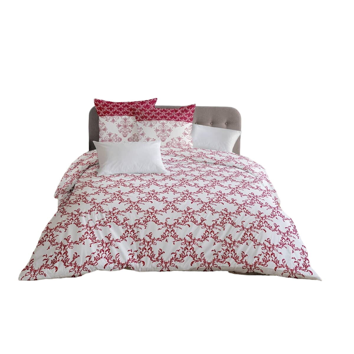 3701393702072 - Duvet cover set White Burgundy 240 x 260 cm