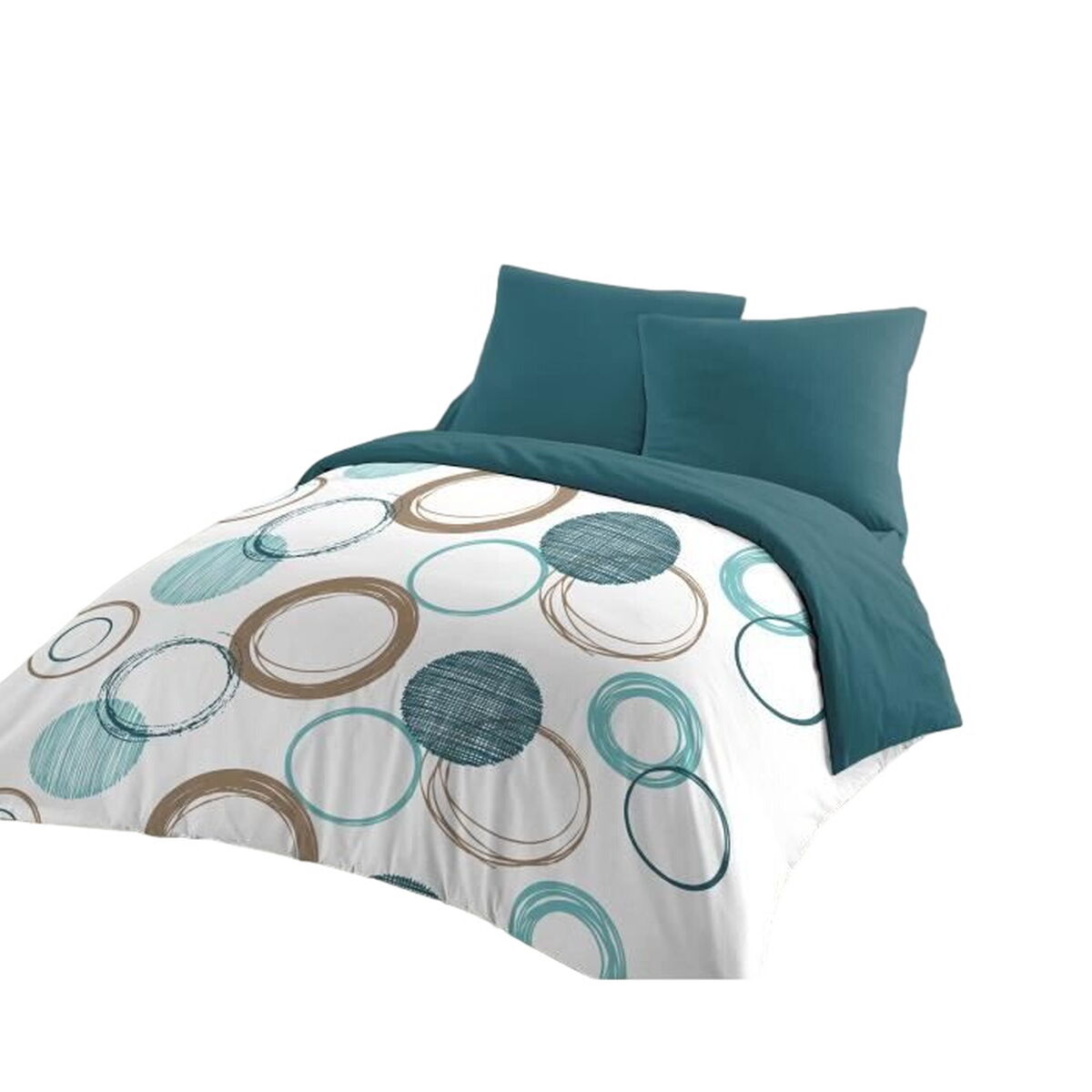 3701393712729 - Duvet cover set Green 220 x 240 cm Circles 3701393712729 - Duvet cover set Green 220 x 240 cm Circles