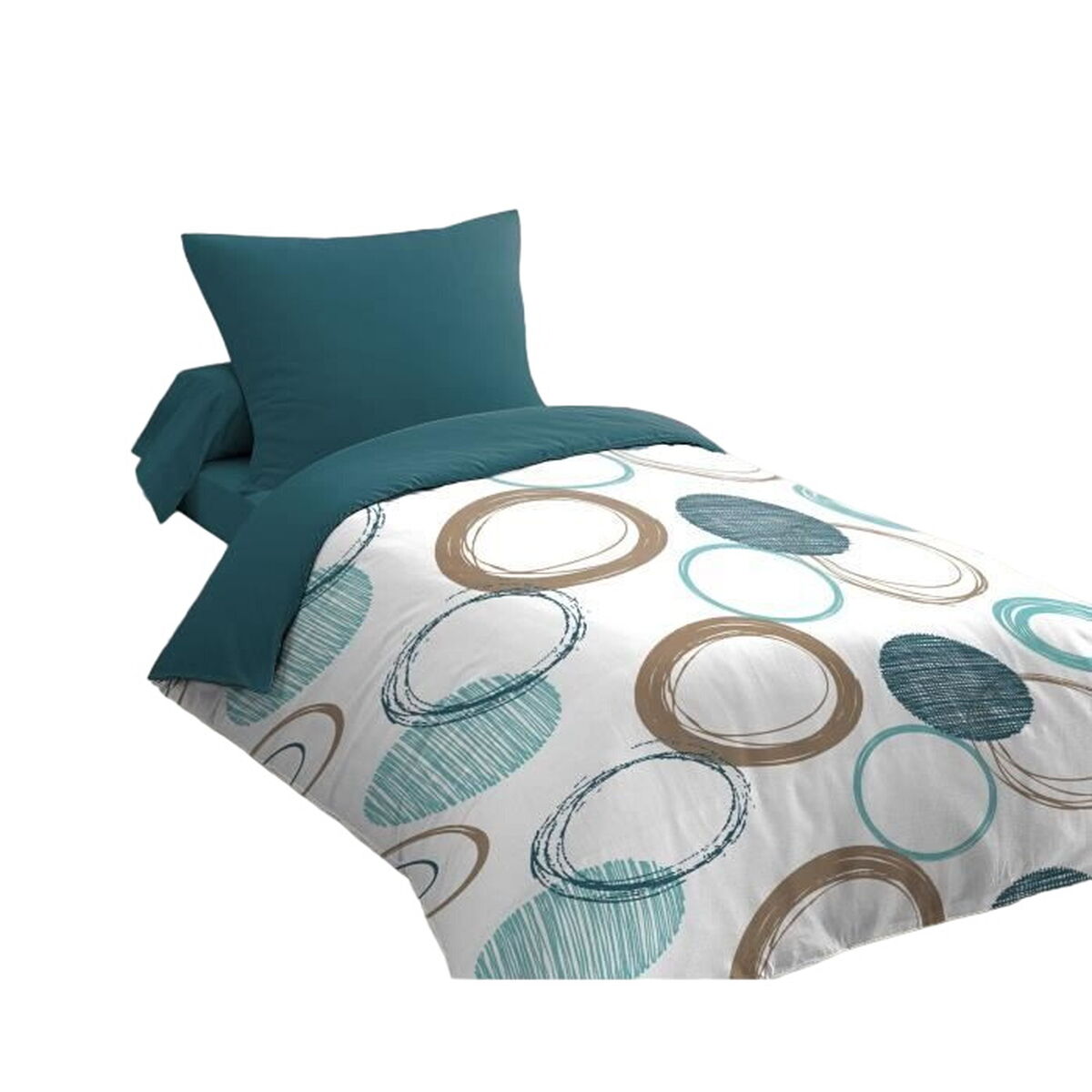 3701393712743 - Duvet cover set Green 140 x 200 cm Circles