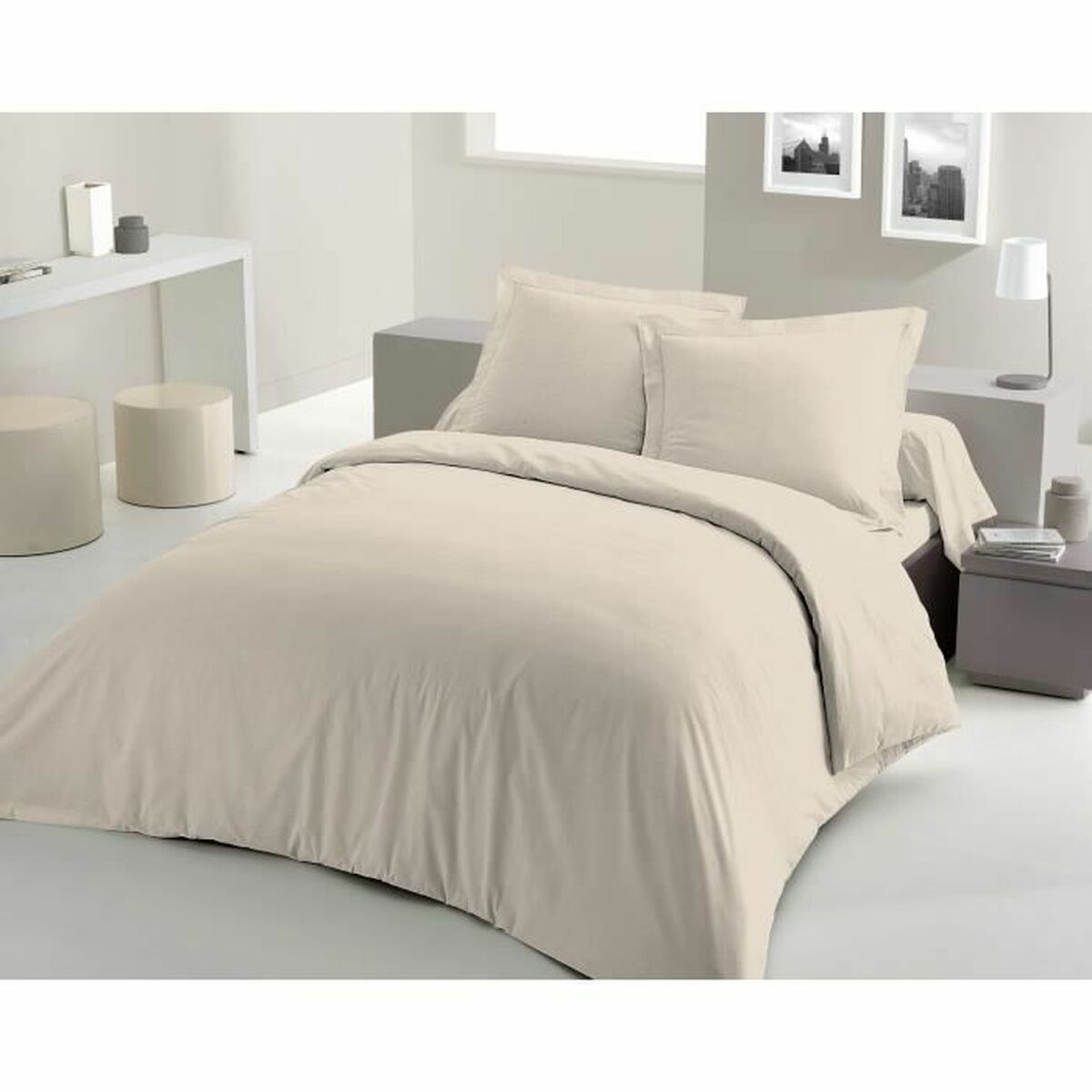 3701393712767 - Duvet cover set Beige Cream 220 x 240 cm