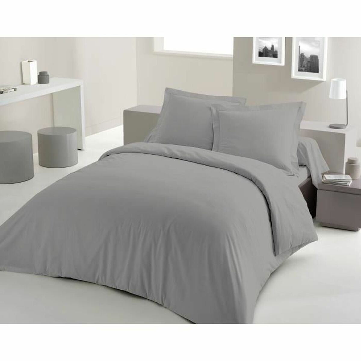 3701393712828 - Duvet cover set Grey Light grey 220 x 240 cm