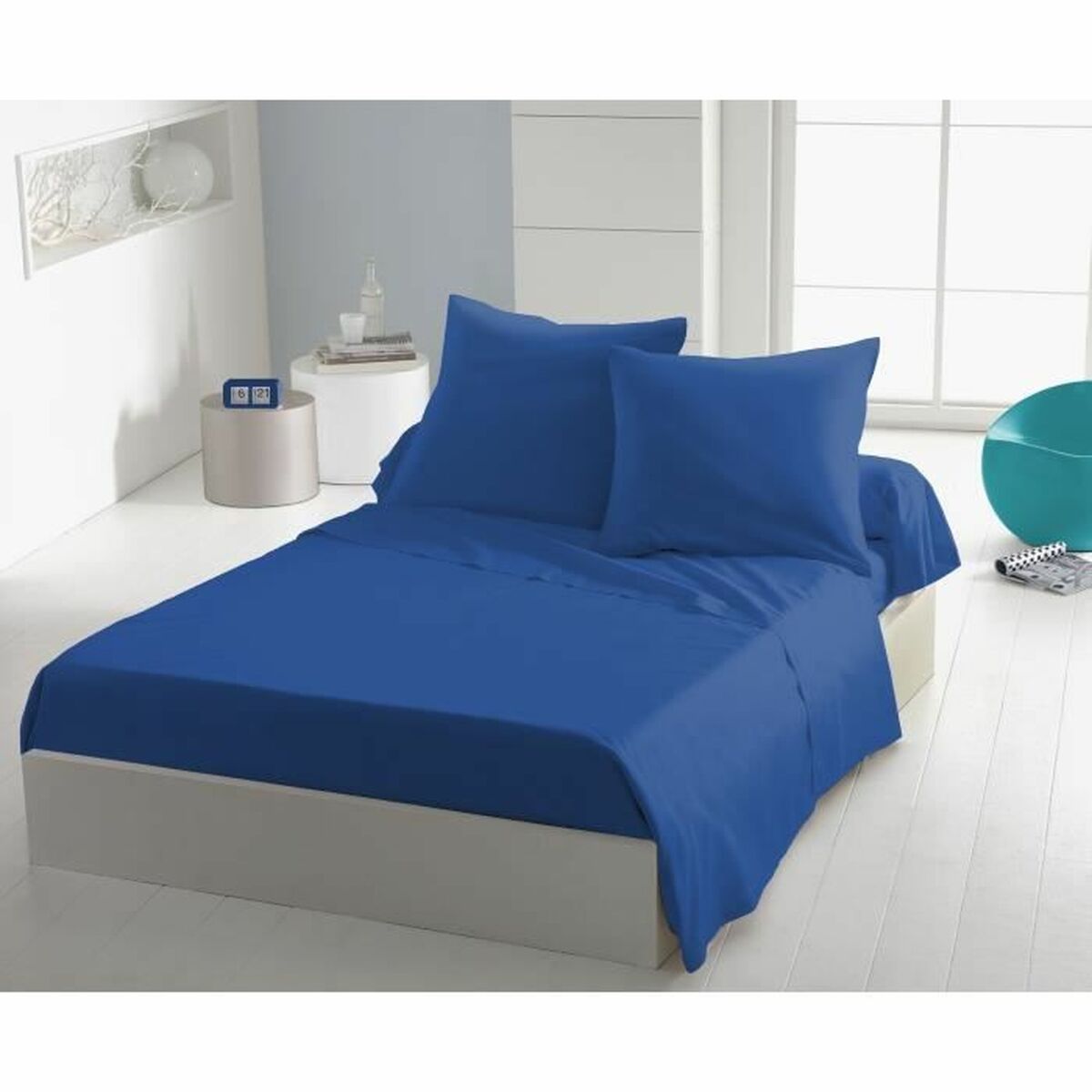 3701393718592 - Bettwäscheset Bettlaken Blau Super King 3701393718592 - Bettwäscheset Bettlaken Blau Super King