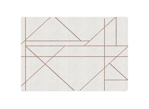 3701448285826 - Vente-unique - Designer-Teppich mit geometrischen Formen - 160 x 230 cm - Weiß & Braun - diana