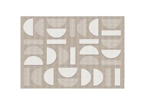 3701448285833 - Vente-unique - Teppich mit geometrischen Formen - 160 x 230 cm - Grau und Beige - grafita