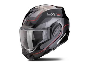 3701629106513 - Modularhelm EXO-TECH EVO PRO Commuta Schwarz-Grau-Rot