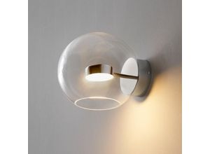 3701703925122 - Kosilum - Verchromte LED-Wandleuchte mit Glaskugel - Gica