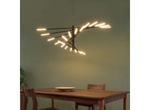 3701703925269 - Kosilum - Großer moderner LED-Kronleuchter schwarz und gold 115 cm - Aspen